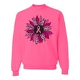 thumbnail image 1 of Wild Bobby Pink Cheetah Print Breast Cancer Carnation Flower Breast Cancer Awareness Unisex Crewneck Sweatshirt, Neon Pink, 3X-Large, 1 of 6