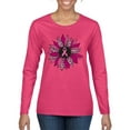 thumbnail image 1 of Wild Bobby Pink Cheetah Print Breast Cancer Carnation Flower Breast Cancer Awareness Women Graphic Long Sleeve Tee, Fuschia, Medium, 1 of 6