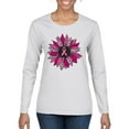 thumbnail image 1 of Wild Bobby Pink Cheetah Print Breast Cancer Carnation Flower Breast Cancer Awareness Women Graphic Long Sleeve Tee, White, Large, 1 of 6