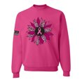 thumbnail image 1 of Wild Bobby Pink Cheetah Print Breast Cancer Carnation Flower US Flag Breast Cancer Awareness Unisex Crewneck Sweatshirt, Fuschia, XX-Large, 1 of 5