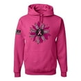 thumbnail image 1 of Wild Bobby Pink Cheetah Print Breast Cancer Carnation Flower US Flag Breast Cancer Awareness Unisex Hoodie Sweatshirt, Fuschia, Large, 1 of 5