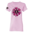 thumbnail image 1 of Wild Bobby Pink Cheetah Print Breast Cancer Carnation Flower US Flag Breast Cancer Awareness Women Graphic Tee, Light Pink, Large, 1 of 5