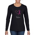 thumbnail image 1 of Wild Bobby Pink Heart Love Hope Support Women Breast Cancer Awareness Women Graphic Long Sleeve T-Shirt, Black, Small, 1 of 6