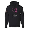thumbnail image 1 of Wild Bobby, Pink Heart Love Hope Support Women USA Flag Sleeve Breast Cancer Awareness Unisex Hoodie Sweatshirt, Black, XX-Large, 1 of 6
