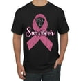 thumbnail image 1 of Wild Bobby Pink I'm A Breast Cancer Survivor Breast Cancer Awareness Men Tee, Black, Small, 1 of 6