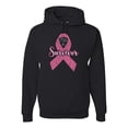 thumbnail image 1 of Wild Bobby Pink I'm A Breast Cancer Survivor Breast Cancer Awareness Unisex Hoodie Sweatshirt, Black, Small, 1 of 6