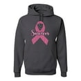 thumbnail image 1 of Wild Bobby Pink I'm A Breast Cancer Survivor Breast Cancer Awareness Unisex Hoodie Sweatshirt, Charcoal, Large, 1 of 6