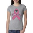 thumbnail image 1 of Wild Bobby Pink I'm A Breast Cancer Survivor Breast Cancer Awareness Women Slim Fit Junior Tee, Heather Grey, Large, 1 of 6