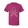 thumbnail image 1 of Wild Bobby Pink I'm A Breast Cancer Survivor US Flag Breast Cancer Awareness Men Tee, Fuschia, Small, 1 of 5