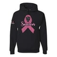thumbnail image 1 of Wild Bobby Pink I'm A Breast Cancer Survivor US Flag Breast Cancer Awareness Unisex Hoodie Sweatshirt, Black, Small, 1 of 5