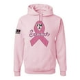 thumbnail image 1 of Wild Bobby Pink I'm A Breast Cancer Survivor US Flag Breast Cancer Awareness Unisex Hoodie Sweatshirt, Light Pink, X-Large, 1 of 5