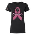thumbnail image 1 of Wild Bobby Pink I'm A Breast Cancer Survivor US Flag Breast Cancer Awareness Women Graphic Tee, Black, Small, 1 of 5