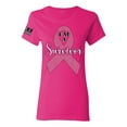 thumbnail image 1 of Wild Bobby Pink I'm A Breast Cancer Survivor US Flag Breast Cancer Awareness Women Graphic Tee, Fuschia, XX-Large, 1 of 5