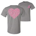 thumbnail image 1 of Wild Bobby, Pink Ribbon Heart, Breast Cancer Awareness, Front and Back Men Graphic Tee, Heather Grey, Medium, 1 of 4