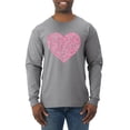 thumbnail image 1 of Wild Bobby, Pink Ribbon Heart, Breast Cancer Awareness, Men Long Sleeve Shirt, Heather Grey, Medium, 1 of 5