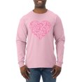 thumbnail image 1 of Wild Bobby, Pink Ribbon Heart, Breast Cancer Awareness, Men Long Sleeve Shirt, Light Pink, Medium, 1 of 5
