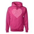 thumbnail image 1 of Wild Bobby, Pink Ribbon Heart, Breast Cancer Awareness, Unisex Graphic Hoodie Sweatshirt, Fuschia, X-Large, 1 of 5