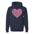 thumbnail image 1 of Wild Bobby, Pink Ribbon Heart, Breast Cancer Awareness, Unisex Graphic Hoodie Sweatshirt, Navy, XX-Large, 1 of 5