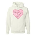 thumbnail image 1 of Wild Bobby, Pink Ribbon Heart, Breast Cancer Awareness, Unisex Graphic Hoodie Sweatshirt, White, XX-Large, 1 of 5