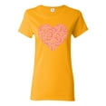 thumbnail image 1 of Wild Bobby, Pink Ribbon Heart, Breast Cancer Awareness, Women Graphic Tee, Gold, 3X-Large, 1 of 5