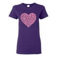 thumbnail image 1 of Wild Bobby, Pink Ribbon Heart, Breast Cancer Awareness, Women Graphic Tee, Purple, Small, 1 of 5