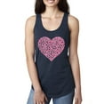 thumbnail image 1 of Wild Bobby, Pink Ribbon Heart, Breast Cancer Awareness, Women Racerback Tank Top, Navy, Medium, 1 of 5