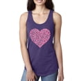 thumbnail image 1 of Wild Bobby, Pink Ribbon Heart, Breast Cancer Awareness, Women Racerback Tank Top, Purple Rush, Large, 1 of 5