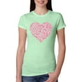 thumbnail image 1 of Wild Bobby, Pink Ribbon Heart, Breast Cancer Awareness, Women Slim Fit Junior Tee, Mint, XX-Large, 1 of 5
