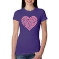 thumbnail image 1 of Wild Bobby, Pink Ribbon Heart, Breast Cancer Awareness, Women Slim Fit Junior Tee, Purple Rush, Small, 1 of 5