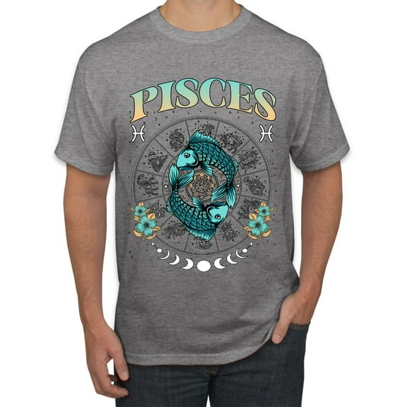 Wild Bobby Pisce Two Fish Fishes February 18 March 20, Water Sign, Constellations Horoscope Zodiac Birthday Birth Month Stone Gift for Men Women Tee