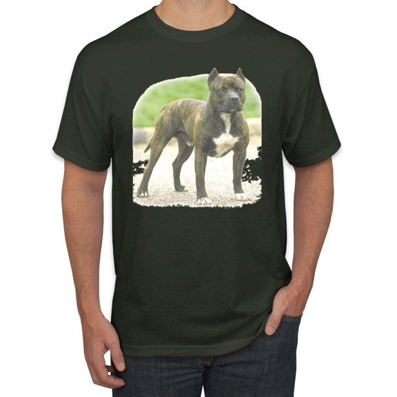 Wild Bobby, Pitbull Dog Animal Pet Lover, Dog Lover, Men's Graphic Tees, Forest Green, 5XL