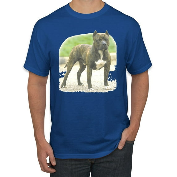 Wild Bobby, Pitbull Dog Animal Pet Lover, Dog Lover, Men's Graphic Tees, Royal, Small