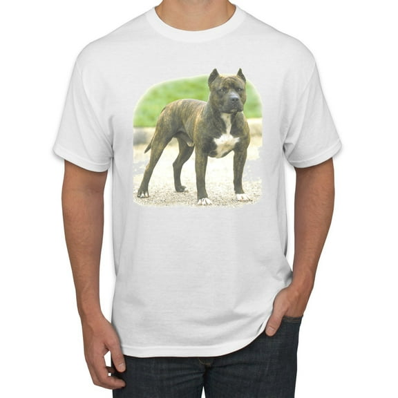Wild Bobby, Pitbull Dog Animal Pet Lover, Dog Lover, Men's Graphic Tees, White, X-Large
