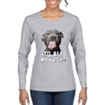 thumbnail image 1 of Wild Bobby, Pitbull to all Haters Funny, Animal Lover, Women Graphic Long Sleeve Tee, Heather Grey, XX-Large, 1 of 4