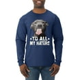 thumbnail image 1 of Wild Bobby, Pitbull to all the Haters Funny, Animal Lover, Men Long Sleeve Shirt, Navy, XX-Large, 1 of 4