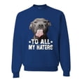 thumbnail image 1 of Wild Bobby, Pitbull to all the Haters Funny, Animal Lover, Unisex Crewneck Graphic Sweatshirt, Royal, XX-Large, 1 of 4