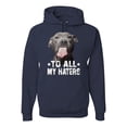 thumbnail image 1 of Wild Bobby, Pitbull to all the Haters Funny, Animal Lover, Unisex Graphic Hoodie Sweatshirt, Navy, Medium, 1 of 4