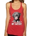 thumbnail image 1 of Wild Bobby, Pitbull to all the Haters Funny, Animal Lover, Women Tri-Blend Racerback Tank Top, Vintage Red, Medium, 1 of 4