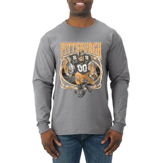 Wild Bobby, Pittsburgh Fan | Pit Fantasy Football ,Sports, Men Long Sleeve Shirt, Heather Grey, Medium