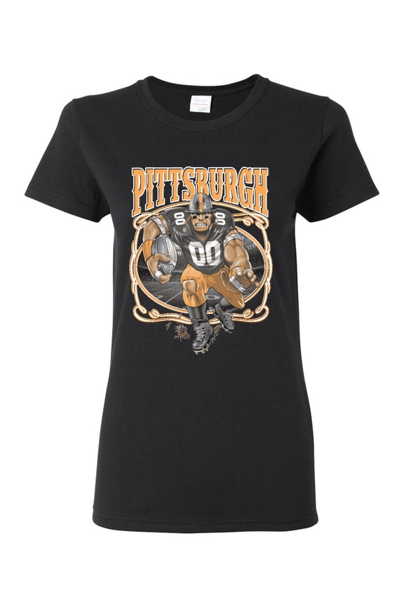 , Pittsburgh Fan | Pit Fantasy Football ,Sports, Women Graphic Tee, Black, Small
