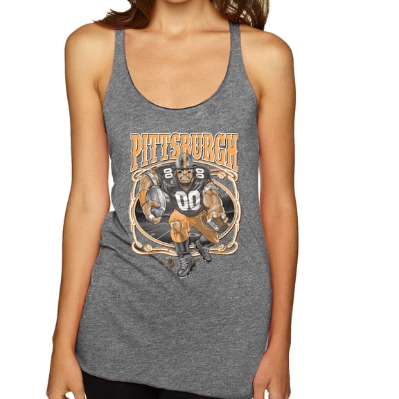 Wild Bobby, Pittsburgh Fan | Pit Fantasy Football ,Sports, Women Tri-Blend Racerback Tank Top, Premium Heather, Medium