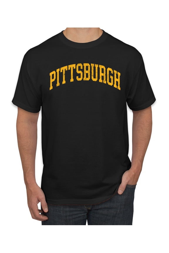 Pittsburgh PIT American Football Cities | Classic Varsity College Style Fantasy Fan, Trendy Team Streetwear Sports Men's T-Shirt