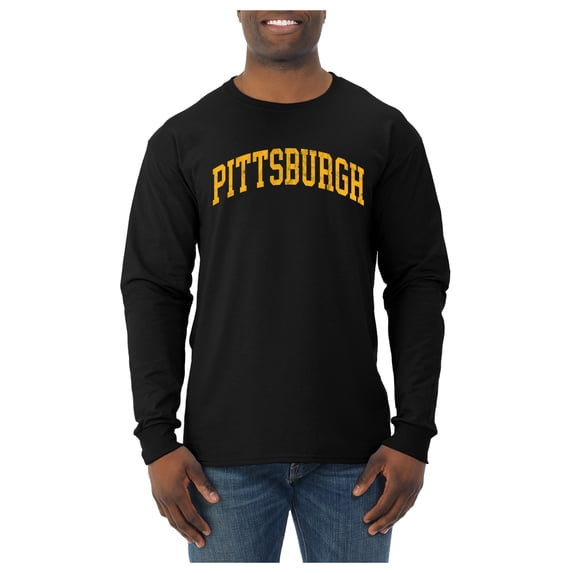 Wild Bobby Pittsburgh PIT American Football Cities | Classic Varsity College Style Fantasy Fan, Trendy Team Streetwear Sports Mens Long Sleeve Shirt