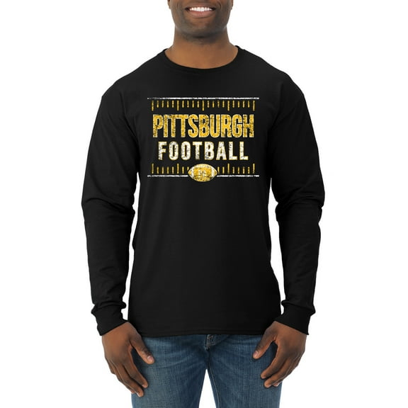 Wild Bobby Pittsburgh Pit Hometown City Football Fan Pride Sports Men's Long Sleeve T-Shirt, Black, 3X-Large