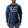thumbnail image 1 of Wild Bobby Plot Twist He Lives Luke 24:23 Inspirational/Christian Men Long Sleeve Shirt, Vintage Heather Navy, Small, 1 of 5