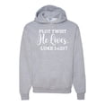 thumbnail image 1 of Wild Bobby Plot Twist He Lives Luke 24:23 Inspirational/Christian Unisex Graphic Hoodie Sweatshirt, Heather Grey, Small, 1 of 5