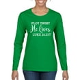thumbnail image 1 of Wild Bobby Plot Twist He Lives Luke 24:23 Inspirational/Christian Women Graphic Long Sleeve Tee, Kelly, Small, 1 of 5