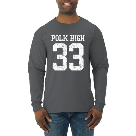 Wild Bobby, Polk High Bundy 33 Married with Children Fan, Pop Culture, Men Long Sleeve Shirt, Charcoal, Small