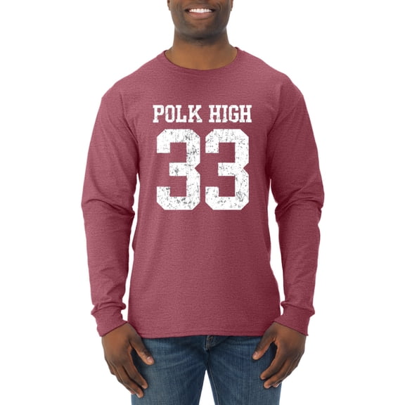 Wild Bobby, Polk High Bundy 33 Married with Children Fan, Pop Culture, Men Long Sleeve Shirt, Vintage Heather Red, 3X-Large