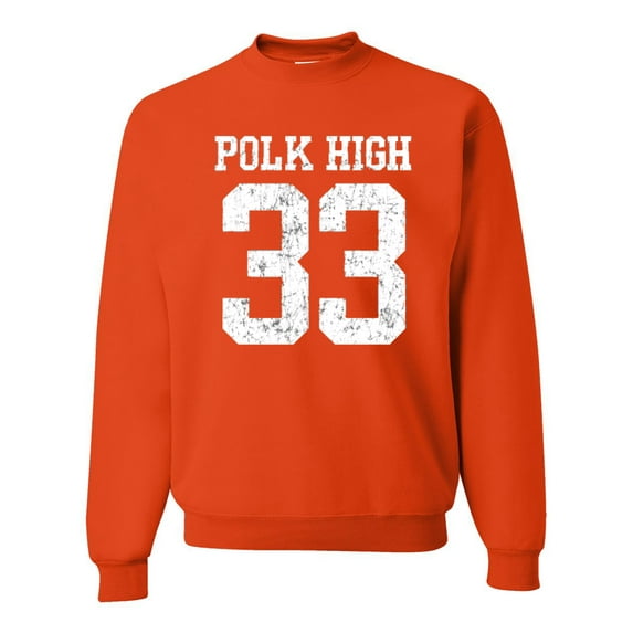 Wild Bobby, Polk High Bundy 33 Married with Children Fan, Pop Culture, Unisex Crewneck Graphic Sweatshirt, Orange, 3X-Large